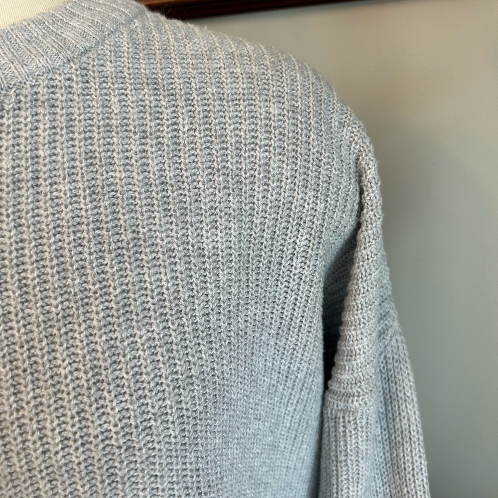 American Eagle Grey Long Sleeve Ribbed Knit Oversize Sweater Size XL Wool Blend - Picture 4 of 13